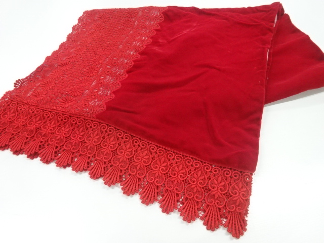 ビロードレース花模様ショール